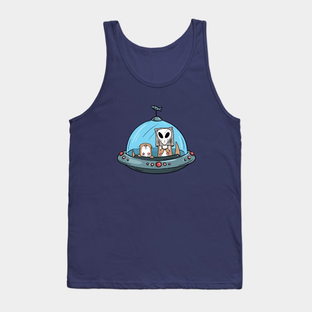 UFO (Unauthorized Flying Otters) Tank Top by Otterlyalice